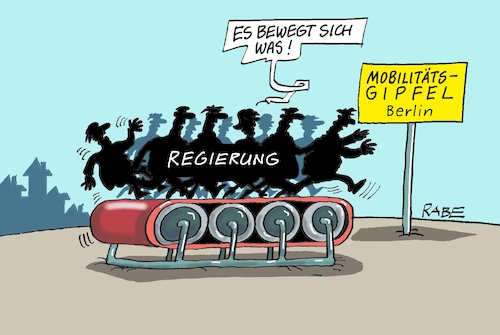 Cartoon: Bewegungsmuffel (medium) by RABE tagged hitze,dürre,klima,klimawandel,wetterextreme,trockenheit,rabe,ralf,böhme,cartoon,karikatur,pressezeichnung,farbcartoon,tagescartoon,sommer,extremwetter,mobilität,mobilitätsgipfel,berlin,kanzleramt,auto,geschwindigkeit,geschwindigkeitsbegrenzung,autobauer,grüne,fdp,laufband,fitness,hitze,dürre,klima,klimawandel,wetterextreme,trockenheit,rabe,ralf,böhme,cartoon,karikatur,pressezeichnung,farbcartoon,tagescartoon,sommer,extremwetter,mobilität,mobilitätsgipfel,berlin,kanzleramt,auto,geschwindigkeit,geschwindigkeitsbegrenzung,autobauer,grüne,fdp,laufband,fitness