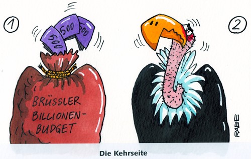 Cartoon: Billionengeschäft (medium) by RABE tagged billionen,brüssel,eu,budget,haushalt,finanzchefs,geld,euro,krise,geldsack,geier,aasgeier,pleite,pleitegeier,rabe,ralf,böhme,cartoon,karikatur,merkel,kanzlerin,cdu,eurozone,eurogipfel,gipfeltreffen,spitzentreffen,europa,regierungschefs,marathonverhandlung,finanzrahmen,eckpunkte,wirtschaftsleistung,sparbudget,rotstift,billionen,brüssel,eu,budget,haushalt,finanzchefs,geld,euro,krise,geldsack,geier,aasgeier,pleite,pleitegeier,rabe,ralf,böhme,cartoon,karikatur,merkel,kanzlerin,cdu,eurozone,eurogipfel,gipfeltreffen,spitzentreffen,europa,regierungschefs,marathonverhandlung,finanzrahmen,eckpunkte,wirtschaftsleistung,sparbudget,rotstift