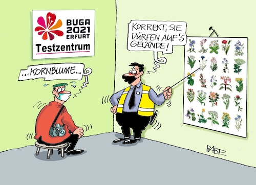 Cartoon: Blumentester (medium) by RABE tagged corona,bundländerkonferenz,merkel,kanzleramt,lockerungen,stufenplan,öffnungen,lockdown,shutdown,baumärkte,impfdosen,rki,fallzahlen,inzidenzwert,spahn,impfzentren,impfreihenfolge,notbremse,schnelltest,test,testzentrum,ausstellungsgelände,buga,erfurt,thüringen,bundesgartenschau,blumen,kornblume,corona,bundländerkonferenz,merkel,kanzleramt,lockerungen,stufenplan,öffnungen,lockdown,shutdown,baumärkte,impfdosen,rki,fallzahlen,inzidenzwert,spahn,impfzentren,impfreihenfolge,notbremse,schnelltest,test,testzentrum,ausstellungsgelände,buga,erfurt,thüringen,bundesgartenschau,blumen,kornblume