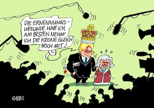 Cartoon: Boris Johnson und Queen (medium) by RABE tagged brexit,eu,insel,may,britten,austritt,rabe,ralf,böhme,cartoon,karikatur,pressezeichnung,farbcartoon,tagescartoon,bauhaus,baukasten,bauklötzer,plan,referendum,februar,irre,irrsinn,boris,johnson,ernennung,ernennungsurkunde,queen,elisabeth,england,königin,krone,kronjuwelen,hardliner,brexit,eu,insel,may,britten,austritt,rabe,ralf,böhme,cartoon,karikatur,pressezeichnung,farbcartoon,tagescartoon,bauhaus,baukasten,bauklötzer,plan,referendum,februar,irre,irrsinn,boris,johnson,ernennung,ernennungsurkunde,queen,elisabeth,england,königin,krone,kronjuwelen,hardliner