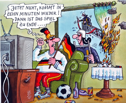 Cartoon: Brenzliges (medium) by RABE tagged fußball,em,europameisterschaft,fußballeuropameisterschaft,tor,torwart,schiedsrichter,polen,ukraine,kiew,löw,schweinsteiger,klose,trainer,fan,fußballfan,tv,fernsehen,übertragung,spielübertragung,deutschlandfahne,gardine,brand,flammen,rauch,feuerwehr,feuerleiter,wehrführer,feuerwehrauto,drehleiter,aschbecher,zigartetten,glut,streichhölzer,hitze,gefahr,schlauch,wasser,hydrant,fußball,em,europameisterschaft,uro 2012,em 2012,uro,2012