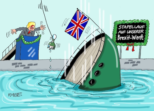 Cartoon: Brexitwerft (medium) by RABE tagged brexit,no,deal,johnson,boris,downing,street,austritt,eu,brüssel,london,rabe,ralf,böhme,cartoon,karikatur,pressezeichnung,farbcartoon,tagescartoon,may,juncker,luxemburg,klobecken,werft,untergang,schiffstaufe,brexit,no,deal,johnson,boris,downing,street,austritt,eu,brüssel,london,rabe,ralf,böhme,cartoon,karikatur,pressezeichnung,farbcartoon,tagescartoon,may,juncker,luxemburg,klobecken,werft,untergang,schiffstaufe