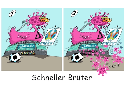 Cartoon: Brutstätte (medium) by RABE tagged corona,bundländerkonferenz,merkel,kanzleramt,lockerungen,stufenplan,öffnungen,lockdown,shutdown,baumärkte,impfdosen,rki,fallzahlen,inzidenzwert,spahn,impfzentren,impfreihenfolge,notbremse,delta,deltavariante,em,europameisterschaft,zuschauer,fußball,fußballer,london,achtelfinale,wembley,wembleystadion,brut,brutstätte,nest,henne,glucke,eier,sport,corona,bundländerkonferenz,merkel,kanzleramt,lockerungen,stufenplan,öffnungen,lockdown,shutdown,baumärkte,impfdosen,rki,fallzahlen,inzidenzwert,spahn,impfzentren,impfreihenfolge,notbremse,delta,deltavariante,em,europameisterschaft,zuschauer,fußball,fußballer,london,achtelfinale,wembley,wembleystadion,brut,brutstätte,nest,henne,glucke,eier,sport