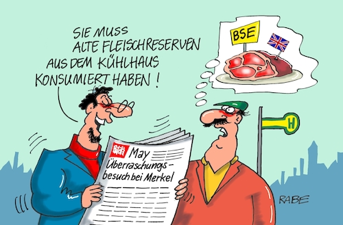 Cartoon: BSE Brexit II (medium) by RABE tagged brexit,eu,insel,may,britten,austritt,rabe,ralf,böhme,cartoon,karikatur,pressezeichnung,farbcartoon,tagescartoon,bauhaus,baukasten,bauklötzer,plan,referendum,februar,irre,irrsinn,merkel,überraschungsbesuch,bse,rinderwahnsinn,rindfleisch,kühlhäuser,verzehr,brexit,eu,insel,may,britten,austritt,rabe,ralf,böhme,cartoon,karikatur,pressezeichnung,farbcartoon,tagescartoon,bauhaus,baukasten,bauklötzer,plan,referendum,februar,irre,irrsinn,merkel,überraschungsbesuch,bse,rinderwahnsinn,rindfleisch,kühlhäuser,verzehr