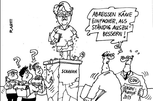 Cartoon: Bundesbildungstäterin (medium) by RABE tagged schavandenkmal,schavan,bundesbildungsministerin,betrug,plagiat,plagiatsaffäre,guttenberg,studium,uni,doktorarbeit,rabe,ralf,böhme,cartoon,karikatur,düsseldorf,wissenschaftsstreit,prüfverfahren,fakultät,fakultätsrat,gutachter,verfahren,doktor,doktortitel,entzug,prüfung,täuschung,merkel,kanzlerin,cdu,vertrauen,rücktrittsforderung,promotionsarbeit,anette,schule,sculkinder,denkmal,schavandenkmal,schavan,bundesbildungsministerin,betrug,plagiat,plagiatsaffäre,guttenberg,studium,uni,doktorarbeit,rabe,ralf,böhme,cartoon,karikatur,düsseldorf,wissenschaftsstreit,prüfverfahren,fakultät,fakultätsrat,gutachter,verfahren,doktor,doktortitel,entzug,prüfung,täuschung,merkel,kanzlerin,cdu,vertrauen,rücktrittsforderung,promotionsarbeit,anette,schule,sculkinder,denkmal