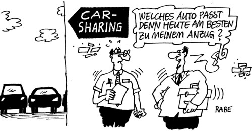 Cartoon: Caresharing (medium) by RABE tagged caresharing,auto,pkw,ausleihen,mieten,euro,vertrag,mietwagen,männer,mann,anzug,fahren,sparen,mode,wagen,kraftfahrer,straße,autobahn,lenken,auto,pkw,ausleihen,mieten,euro,vertrag,mietwagen,autos