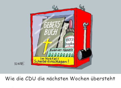 Cartoon: CDU Notfallschränkchen (medium) by RABE tagged kanzlerkandidat,cdu,parteivorsitz,norbert,röttgen,rabe,ralf,böhme,cartoon,karikatur,pressezeichnung,farbcartoon,tagescartoon,hammer,schrank,notfall,gebet,gebetsbuch,baldrian,magentropfen,beruhigungspillen,sonderparteitag,merz,spahn,laschet,söder,csu,kanzlerkandidat,cdu,parteivorsitz,norbert,röttgen,rabe,ralf,böhme,cartoon,karikatur,pressezeichnung,farbcartoon,tagescartoon,hammer,schrank,notfall,gebet,gebetsbuch,baldrian,magentropfen,beruhigungspillen,sonderparteitag,merz,spahn,laschet,söder,csu