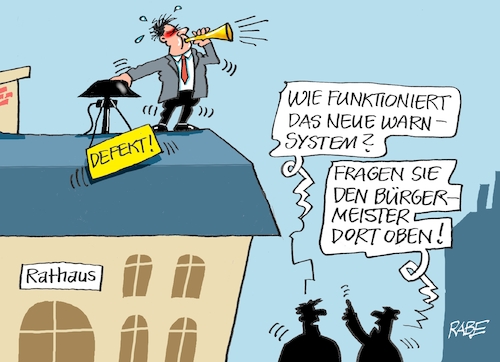 Cartoon: Dachhäschen (medium) by RABE tagged warnsystem,sirene,warntag,katastrophenfall,ernstfall,rabe,ralf,böhme,cartoon,karikatur,pressezeichnung,farbcartoon,tagescartoon,dach,rathaus,bürgermeister,trompete,warnsignal,warnsystem,sirene,warntag,katastrophenfall,ernstfall,rabe,ralf,böhme,cartoon,karikatur,pressezeichnung,farbcartoon,tagescartoon,dach,rathaus,bürgermeister,trompete,warnsignal