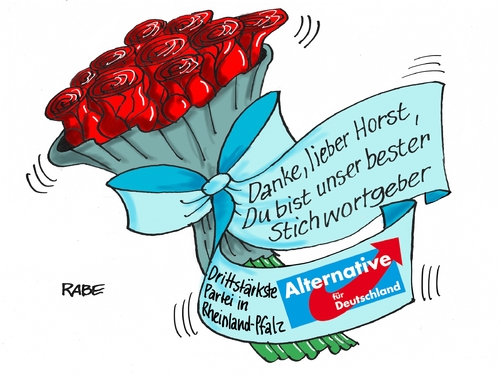 Cartoon: Dankeschön (medium) by RABE tagged horst,seehofer,csu,dankeschön,rosen,rosenstrauß,blumenstrauß,rabe,ralf,böhme,cartoon,karikatur,pressezeichnung,farbcartoon,tagescartoon,afd,rechts,wählerstimmen,wählergunst,stichwort,stichwortgeber,flüchtlinge,flüchtlingskrise,horst,seehofer,csu,dankeschön,rosen,rosenstrauß,blumenstrauß,rabe,ralf,böhme,cartoon,karikatur,pressezeichnung,farbcartoon,tagescartoon,afd,rechts,wählerstimmen,wählergunst,stichwort,stichwortgeber,flüchtlinge,flüchtlingskrise