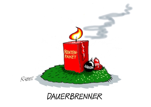 Cartoon: Dauerbrenner (medium) by RABE tagged merz,union,kanzler,fritze,koalition,spd,klingbeil,bundesregierung,rabe,ralf,böhme,cartoon,karikatur,pressezeichnung,farbcartoon,tagescartoon,trump,putin,krisen,tv,nachrichten,waschmaschine,rente,rentner,rentenpaket,rentenreform,advent,adventskranz,weihnachten,merz,union,kanzler,fritze,koalition,spd,klingbeil,bundesregierung,rabe,ralf,böhme,cartoon,karikatur,pressezeichnung,farbcartoon,tagescartoon,trump,putin,krisen,tv,nachrichten,waschmaschine,rente,rentner,rentenpaket,rentenreform,advent,adventskranz,weihnachten