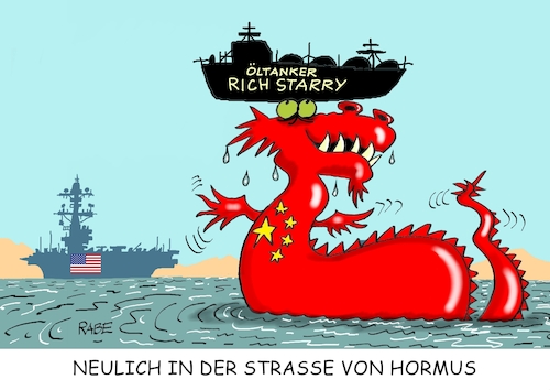 Cartoon: Drachenboot (medium) by RABE tagged trump,präsident,usa,donald,einmarsch,erstürmung,cartoon,karikatur,pressezeichnung,rabe,ralf,böhme,farbcartoon,tagescartoon,venezuela,südamerika,maduro,regimewechsel,weltordnung,kongress,völkerrecht,blockade,straße,von,hormus,flugzeugträger,china,drache,öltanker,rick,starry,iran,irankrieg,maut,trump,präsident,usa,donald,einmarsch,erstürmung,cartoon,karikatur,pressezeichnung,rabe,ralf,böhme,farbcartoon,tagescartoon,venezuela,südamerika,maduro,regimewechsel,weltordnung,kongress,völkerrecht,blockade,straße,von,hormus,flugzeugträger,china,drache,öltanker,rick,starry,iran,irankrieg,maut