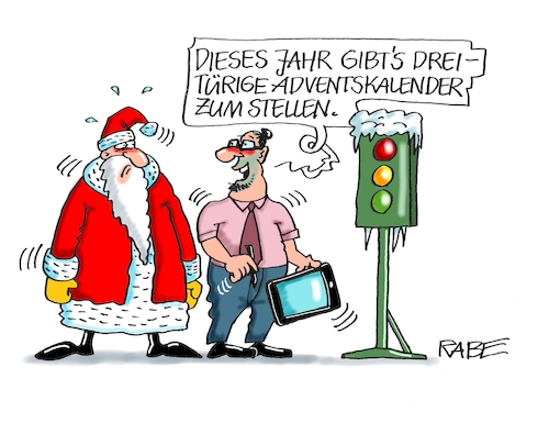 Cartoon: Dreitüriges (medium) by RABE tagged bundestagswahl,wahlkampf,osten,ddr,ostbeauftragter,bundesregierung,recht,rabe,ralf,böhme,cartoon,karikatur,pressezeichnung,farbcartoon,tagescartoon,koalitionsrunde,koalitionsgespräche,ampel,ampelkoalition,lindner,habeck,fdp,advent,adventskalender,adventkalender,weihnachten,weihnachtsmann,rot,gelb,grün,türchen,bundestagswahl,wahlkampf,osten,ddr,ostbeauftragter,bundesregierung,recht,rabe,ralf,böhme,cartoon,karikatur,pressezeichnung,farbcartoon,tagescartoon,koalitionsrunde,koalitionsgespräche,ampel,ampelkoalition,lindner,habeck,fdp,advent,adventskalender,adventkalender,weihnachten,weihnachtsmann,rot,gelb,grün,türchen