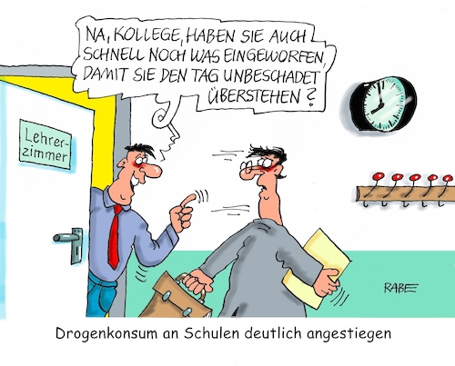 Cartoon: Drogenkonsum an Schulen (medium) by RABE tagged schulen,lehrer,schüler,lehrerzimmer,klassenzimmer,bildung,bildungsministerium,rabe,ralf,böhme,cartoon,karikatur,pressezeichnung,farbcartoon,tagescartoon,schulen,lehrer,schüler,lehrerzimmer,klassenzimmer,bildung,bildungsministerium,rabe,ralf,böhme,cartoon,karikatur,pressezeichnung,farbcartoon,tagescartoon