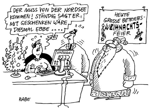 Cartoon: Ebbe bei der Bescherung (medium) by RABE tagged bescherung,weihnachtsmann,geschenke,weihnachten,ebbe,euro,weihnachtsbaum,weihnachtsfeier,weihnachtsstreß,geschenkesack,rauschebart,einsparungen,bescherung,weihnachtsmann,geschenke,weihnachten,ebbe,euro,weihnachtsbaum,weihnachtsfeier,weihnachtsstreß,geschenkesack,rauschebart,einsparungen