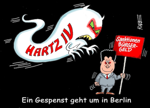 Cartoon: Ein Gespenst geht um (medium) by RABE tagged ampelregierung,scholz,spd,grüne,fdp,lindner,kinder,kindergrundsicherung,rabe,ralf,böhme,cartoon,karikatur,pressezeichnung,farbcartoon,tagescartoon,hausmeister,ohren,zähne,hubertus,heil,sozialminister,bürgergeld,hängematte,hartz,vier,arbeit,kertwende,verschärfung,streichung,einkommen,reform,gespenst,geist,berlin,schreck,schreckgespenst,grundeinkommen,sozialleistungen,ampelregierung,scholz,spd,grüne,fdp,lindner,kinder,kindergrundsicherung,rabe,ralf,böhme,cartoon,karikatur,pressezeichnung,farbcartoon,tagescartoon,hausmeister,ohren,zähne,hubertus,heil,sozialminister,bürgergeld,hängematte,hartz,vier,arbeit,kertwende,verschärfung,streichung,einkommen,reform,gespenst,geist,berlin,schreck,schreckgespenst,grundeinkommen,sozialleistungen