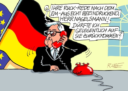 Cartoon: Ein Zurückkommen (medium) by RABE tagged fußball,fussball,bundesliga,meistertitel,fußballer,bayern,münchen,bayer,leverkusen,rabe,ralf,böhme,cartoon,karikatur,pressezeichnung,frabcartoon,tagescartoon,schild,meister,schuß,ecke,eckball,sport,em,europameisterschaft,bundestrainer,julian,nagelsmann,steinmeier,bundespräsident,ruck,fußball,fussball,bundesliga,meistertitel,fußballer,bayern,münchen,bayer,leverkusen,rabe,ralf,böhme,cartoon,karikatur,pressezeichnung,frabcartoon,tagescartoon,schild,meister,schuß,ecke,eckball,sport,em,europameisterschaft,bundestrainer,julian,nagelsmann,steinmeier,bundespräsident,ruck