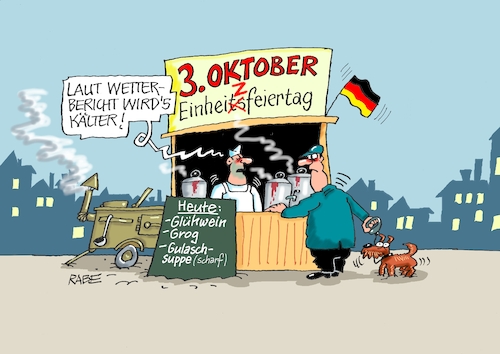 Cartoon: Einheizer (medium) by RABE tagged feiertag,oktober,tag,deutsche,einheit,einheitsfeiertag,mauerfall,einheizen,heizung,rabe,ralf,böhme,cartoon,karikatur,pressezeichnung,farbcartoon,tagescartoon,glühwein,punsch,grog,gulaschsuppe,wetterbericht,wetter,kälte,herbst,frost,feiertag,oktober,tag,deutsche,einheit,einheitsfeiertag,mauerfall,einheizen,heizung,rabe,ralf,böhme,cartoon,karikatur,pressezeichnung,farbcartoon,tagescartoon,glühwein,punsch,grog,gulaschsuppe,wetterbericht,wetter,kälte,herbst,frost