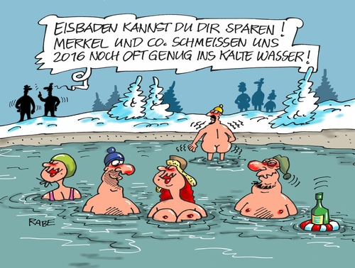 Cartoon: Eisbaden (medium) by RABE tagged eis,eisbaden,see,wasser,männer,frauen,flüchtlinge,flüchtlingskrise,flüchtlingsunterkunft,rabe,ralf,böhme,cartoon,karikatur,pressezeichnung,farbcartoon,tagescartoon,kanzlerin,merkel,cdu,seehofer,koalition,csu,bayern,eu,obergrenze,ttip,griechenlandkrise,steuererhöhung,bürger,steuerzahler,eis,eisbaden,see,wasser,männer,frauen,flüchtlinge,flüchtlingskrise,flüchtlingsunterkunft,rabe,ralf,böhme,cartoon,karikatur,pressezeichnung,farbcartoon,tagescartoon,kanzlerin,merkel,cdu,seehofer,koalition,csu,bayern,eu,obergrenze,ttip,griechenlandkrise,steuererhöhung,bürger,steuerzahler