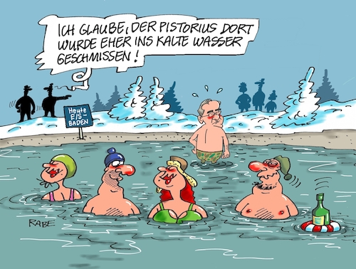 Cartoon: Eisbaden (medium) by RABE tagged kampfpanzer,leopard,abrams,marder,usa,deutschland,ukraine,ukrainekrieg,rabe,ralf,böhme,cartoon,karikatur,pressezeichnung,farbcartoon,tagescartoon,reiter,leopardenfell,pistorius,panzerlieferung,eis,eisbaden,wasser,kälte,badekappe,badehose,freizeit,tradition,winter,kampfpanzer,leopard,abrams,marder,usa,deutschland,ukraine,ukrainekrieg,rabe,ralf,böhme,cartoon,karikatur,pressezeichnung,farbcartoon,tagescartoon,reiter,leopardenfell,pistorius,panzerlieferung,eis,eisbaden,wasser,kälte,badekappe,badehose,freizeit,tradition,winter