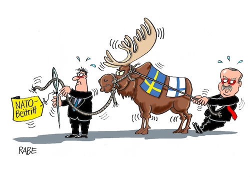 Cartoon: Elchtest (medium) by RABE tagged usa,biden,telefonat,putin,moskau,kreml,kremlchef,rabe,ralf,böhme,cartoon,karikatur,pressezeichnung,farbcartoon,tagescartoon,ukraine,ukrainekrise,nato,telefonleitung,gipfel,ukrainegipfel,macron,ukrainekrieg,sanktionen,kiew,selenskyj,natobeitritt,natomitgliedschaft,natoerweiterung,natostationierung,antrag,schweden,finnland,elch,elchtest,nadel,nadelöhr,faden,kamel,erdogan,türkei,verhandlungen,basar,usa,biden,telefonat,putin,moskau,kreml,kremlchef,rabe,ralf,böhme,cartoon,karikatur,pressezeichnung,farbcartoon,tagescartoon,ukraine,ukrainekrise,nato,telefonleitung,gipfel,ukrainegipfel,macron,ukrainekrieg,sanktionen,kiew,selenskyj,natobeitritt,natomitgliedschaft,natoerweiterung,natostationierung,antrag,schweden,finnland,elch,elchtest,nadel,nadelöhr,faden,kamel,erdogan,türkei,verhandlungen,basar