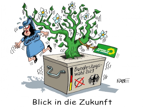 Cartoon: Es grünt so grün (medium) by RABE tagged corona,bundländerkonferenz,merkel,kanzleramt,lockerungen,stufenplan,öffnungen,lockdown,shutdown,baumärkte,impfdosen,rki,fallzahlen,inzidenzwert,spahn,impfzentren,impfreihenfolge,notbremse,machtkampff,kanzlerfrage,kanzlerkandidatur,laschet,söder,union,cdu,csu,brinkhaus,wahlurne,bundestagswahl,grüne,habeck,baerbock,baum,aufhängung,corona,bundländerkonferenz,merkel,kanzleramt,lockerungen,stufenplan,öffnungen,lockdown,shutdown,baumärkte,impfdosen,rki,fallzahlen,inzidenzwert,spahn,impfzentren,impfreihenfolge,notbremse,machtkampff,kanzlerfrage,kanzlerkandidatur,laschet,söder,union,cdu,csu,brinkhaus,wahlurne,bundestagswahl,grüne,habeck,baerbock,baum,aufhängung