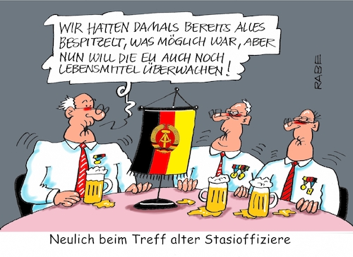 Cartoon: Es war nicht alles schlecht (medium) by RABE tagged eu,brüssel,lebensmittel,verbraucher,verbraucherschutz,lebensmittelüberwaschung,fipronil,eier,eierskandal,niederlande,insektengift,task,force,rabe,ralf,böhme,cartoon,karikatur,pressezeichnung,farbcartoon,tagescartoon,stasi,stasioffiziere,ddr,sed,regime,überwachung,bespitzelung,spitzel,eu,brüssel,lebensmittel,verbraucher,verbraucherschutz,lebensmittelüberwaschung,fipronil,eier,eierskandal,niederlande,insektengift,task,force,rabe,ralf,böhme,cartoon,karikatur,pressezeichnung,farbcartoon,tagescartoon,stasi,stasioffiziere,ddr,sed,regime,überwachung,bespitzelung,spitzel