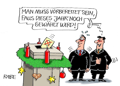 Cartoon: Es weihnachtet im Wahllokal (medium) by RABE tagged ampel,ampelregierung,rot,grün,gelb,fdp,spd,grüne,rabe,ralf,böhme,cartoon,karikatur,pressezeichnung,farbcartoon,tagescartoon,inflation,einkommen,rente,rentenpaket,bruch,streit,neuwahlen,vertrauensfrage,scholz,merz,bundestagswahl,wahlleiterin,wahlurne,weihnachten,advent,adventskranz,kerzen,stimmzettel,ampel,ampelregierung,rot,grün,gelb,fdp,spd,grüne,rabe,ralf,böhme,cartoon,karikatur,pressezeichnung,farbcartoon,tagescartoon,inflation,einkommen,rente,rentenpaket,bruch,streit,neuwahlen,vertrauensfrage,scholz,merz,bundestagswahl,wahlleiterin,wahlurne,weihnachten,advent,adventskranz,kerzen,stimmzettel