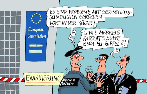 Cartoon: Evakuierung EU Gebäude (medium) by RABE tagged eu,brexit,ausstieg,brexitverhandlungen,brüssel,london,may,juncker,rabe,ralf,böhme,cartoon,karikatur,pressezeichnung,farbcartoon,tagescartoon,kommission,gippfel,europa,gebäude,sperrung,küche,gesundheitsschaden,kartoffelsuppe,merkel,polizei,abgeordnete,eu,brexit,ausstieg,brexitverhandlungen,brüssel,london,may,juncker,rabe,ralf,böhme,cartoon,karikatur,pressezeichnung,farbcartoon,tagescartoon,kommission,gippfel,europa,gebäude,sperrung,küche,gesundheitsschaden,kartoffelsuppe,merkel,polizei,abgeordnete