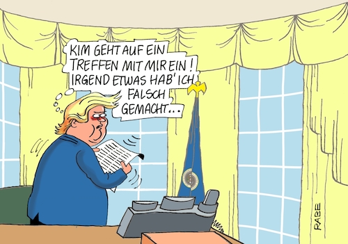 Cartoon: Falsches von Trump (medium) by RABE tagged donald,trump,usa,us,president,washington,botschaften,länder,hauptstädte,rabe,ralf,böhme,cartoon,karikatur,pressezeichnung,farbcartoon,tagescartoon,treffen,kim,nordkorea,südkorea,china,atomtests,atomwaffen,iran,atomwaffenabkommen,urab,nukleardeal,eu,europa,donald,trump,usa,us,president,washington,botschaften,länder,hauptstädte,rabe,ralf,böhme,cartoon,karikatur,pressezeichnung,farbcartoon,tagescartoon,treffen,kim,nordkorea,südkorea,china,atomtests,atomwaffen,iran,atomwaffenabkommen,urab,nukleardeal,eu,europa