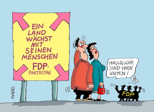 Cartoon: FDP Bundesparteitag (medium) by RABE tagged liberale,fdp,lindner,bundespareitag,berlin,europawahl,rabe,ralf,böhme,cartoon,karikatur,pressezeichnung,farbcartoon,tagescartoon,unten,menschen,land,liberale,fdp,lindner,bundespareitag,berlin,europawahl,rabe,ralf,böhme,cartoon,karikatur,pressezeichnung,farbcartoon,tagescartoon,unten,menschen,land