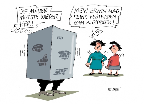 Cartoon: Festredner (medium) by RABE tagged mauerfall,dritter,oktober,tag,der,deutschen,einheit,grenze,zone,ossis,wessis,festredner,festreden,rabe,ralf,böhme,cartoon,karikatur,pressezeichnung,farbkarikatur,tagesharikatur,demos,bürgerbewegung,erwin,feiertag,gedenktag,mauerfall,dritter,oktober,tag,der,deutschen,einheit,grenze,zone,ossis,wessis,festredner,festreden,rabe,ralf,böhme,cartoon,karikatur,pressezeichnung,farbkarikatur,tagesharikatur,demos,bürgerbewegung,erwin,feiertag,gedenktag