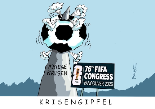 Cartoon: FIFAgipfel (medium) by RABE tagged merz,kanzler,koalition,union,spd,klingbeil,cartoon,karikatur,pressezeichnung,farbcartoon,tagescartoon,db,bahn,frühling,frühjahr,frühjahrsputz,ice,zug,blumenkasten,blumenkästen,fifa,wm,fußball,weltmeisterschaft,gipfel,gipfeltreffen,vancouver,kanada,eklat,israel,iran,merz,kanzler,koalition,union,spd,klingbeil,cartoon,karikatur,pressezeichnung,farbcartoon,tagescartoon,db,bahn,frühling,frühjahr,frühjahrsputz,ice,zug,blumenkasten,blumenkästen,fifa,wm,fußball,weltmeisterschaft,gipfel,gipfeltreffen,vancouver,kanada,eklat,israel,iran