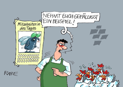 Cartoon: Fliegeneier (medium) by RABE tagged ostern,ostereier,eier,eiermangel,mangelware,hühner,hühnerstall,hühnereier,rabe,ralf,böhme,cartoon,tagescartoon,farbcartoon,pressezeichnung,fliege,fliegeneier,mitarbeiterin,henne,ostern,ostereier,eier,eiermangel,mangelware,hühner,hühnerstall,hühnereier,rabe,ralf,böhme,cartoon,tagescartoon,farbcartoon,pressezeichnung,fliege,fliegeneier,mitarbeiterin,henne