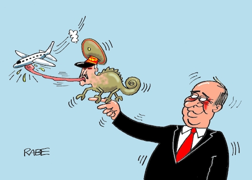 Fliegerfänger von RABE | Politik Cartoon | TOONPOOL