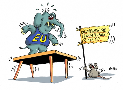 Cartoon: Flüchtlingsquote (medium) by RABE tagged flüchtlinge,flüchtlingskrise,flüchtlingsquote,obergrenze,eu,union,grenzkontrollen,rabe,ralf,böhme,cartoon,karikatur,pressezeichnung,farbcartoon,tagescartoon,merkel,kanzlerin,elefant,tisch,maus,transparent,flüchtlinge,flüchtlingskrise,flüchtlingsquote,obergrenze,eu,union,grenzkontrollen,rabe,ralf,böhme,cartoon,karikatur,pressezeichnung,farbcartoon,tagescartoon,merkel,kanzlerin,elefant,tisch,maus,transparent