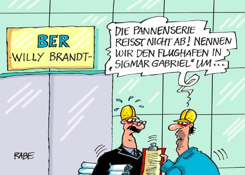 Cartoon: Flughafen Schönefeld (medium) by RABE tagged flughafen,schönefeld,willy,brandt,spd,sigmar,gabriel,umbennennung,pannenserie,rabe,ralf,böhme,cartoon,karikatur,pressezeichnung,farbcartoon,tagescartoon,bauaufsicht,landtagswahlen,wahlniederlage,flughafen,schönefeld,willy,brandt,spd,sigmar,gabriel,umbennennung,pannenserie,rabe,ralf,böhme,cartoon,karikatur,pressezeichnung,farbcartoon,tagescartoon,bauaufsicht,landtagswahlen,wahlniederlage