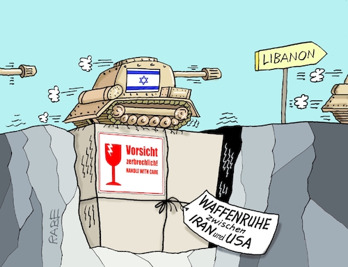 Cartoon: Fragiles (medium) by RABE tagged trump,präsident,usa,donald,einmarsch,erstürmung,cartoon,karikatur,pressezeichnung,rabe,ralf,böhme,farbcartoon,tagescartoon,venezuela,südamerika,maduro,regimewechsel,weltordnung,kongress,völkerrecht,iran,irankrieg,waffenruhe,waffenstillstand,israel,libanon,brücke,paket,zerbrechliches,fragiles,panzer,trump,präsident,usa,donald,einmarsch,erstürmung,cartoon,karikatur,pressezeichnung,rabe,ralf,böhme,farbcartoon,tagescartoon,venezuela,südamerika,maduro,regimewechsel,weltordnung,kongress,völkerrecht,iran,irankrieg,waffenruhe,waffenstillstand,israel,libanon,brücke,paket,zerbrechliches,fragiles,panzer