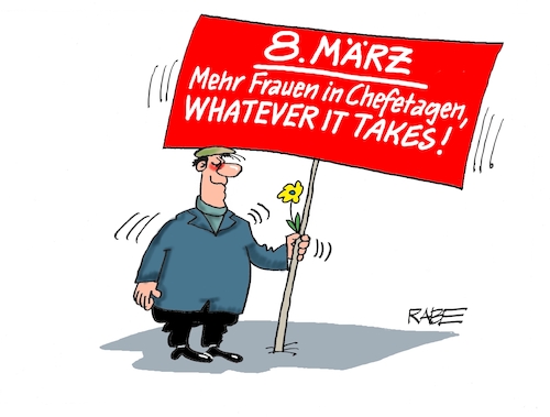 Cartoon: Frauentag (medium) by RABE tagged frauentag,frau,gleichberechtigung,feiertag,lohnangleichung,chefetage,cartoon,karikatur,pressezeichnung,farbcartoon,tagescartoon,mann,transparent,märz,frauentagsfeier,demo,frauentag,frau,gleichberechtigung,feiertag,lohnangleichung,chefetage,cartoon,karikatur,pressezeichnung,farbcartoon,tagescartoon,mann,transparent,märz,frauentagsfeier,demo