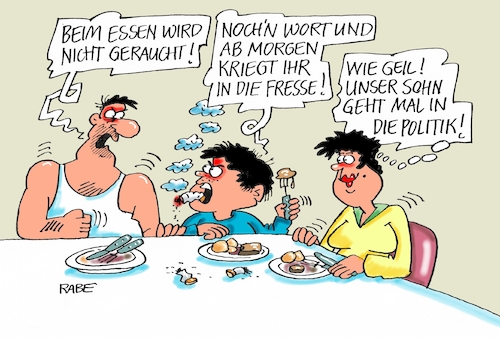 Cartoon: Fresse (medium) by RABE tagged nahles,spd,fraktionsvorsitzfraktionschefin,opposition,rabe,ralf,böhmr,cartoon,karikatur,pressezeichnung,farbcartoon,tagescartoon,wiederbelebung,fresse,fresekriegen,morgen,cdu,union,essenstisch,mittagessen,rauchen,nahles,spd,fraktionsvorsitzfraktionschefin,opposition,rabe,ralf,böhmr,cartoon,karikatur,pressezeichnung,farbcartoon,tagescartoon,wiederbelebung,fresse,fresekriegen,morgen,cdu,union,essenstisch,mittagessen,rauchen