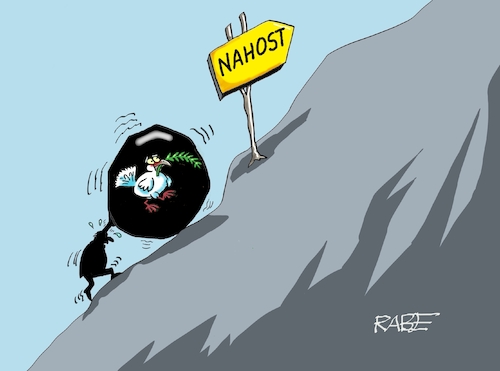 Cartoon: Frieden bergauf (medium) by RABE tagged trump,kanada,gipfel,gipfeltreffen,staatschefs,rabe,ralf,böhme,cartoon,karikatur,pressezeichnung,farbcartoon,tagescartoon,gespenst,geist,angst,donald,usa,nato,natoaustritt,schild,sisyphus,frieden,friedenstaube,nahost,israel,iran,atombombe,atomforschung,moab,mob,ölzweig,trump,kanada,gipfel,gipfeltreffen,staatschefs,rabe,ralf,böhme,cartoon,karikatur,pressezeichnung,farbcartoon,tagescartoon,gespenst,geist,angst,donald,usa,nato,natoaustritt,schild,sisyphus,frieden,friedenstaube,nahost,israel,iran,atombombe,atomforschung,moab,mob,ölzweig