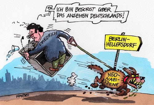 Cartoon: Friedrichs Hund (medium) by RABE tagged friedrich,bundesinnenminister,csu,nazi,neonazi,neonaziszene,nsu,terrortrio,berlin,hellerau,asylanten,ausländer,ausländerwohnheim,rabe,ralf,böhme,cartoon,karikatur,pressezeichnung,farbcartoon,hund,hundeleine,herrchen,kläffer,wadenbeisser,rednerpult,mikrofon,ansehen,deutschland,übergriffe,flüchtlingshein,asylverfahren,unterkünfte,rechte,rechtsradikal,friedrich,bundesinnenminister,csu,nazi,neonazi,neonaziszene,nsu,terrortrio,berlin,hellerau,asylanten,ausländer,ausländerwohnheim,rabe,ralf,böhme,cartoon,karikatur,pressezeichnung,farbcartoon,hund,hundeleine,herrchen,kläffer,wadenbeisser,rednerpult,mikrofon,ansehen,deutschland,übergriffe,flüchtlingshein,asylverfahren,unterkünfte,rechte,rechtsradikal