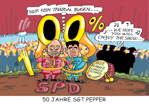 Cartoon: Fünfzig Jahre Sgt Pepper (medium) by RABE tagged martin,schulz,kanzlerkandidat,hubertus,heil,spd,generalsekretär,bundestagswahl,umfragewerte,umfragetief,rabe,ralf,böhme,cartoon,karikatur,pressezeichnung,farbcartoon,tagescartoon,sgt,pepper,hearts,club,band,lp,beatles,popband,beatgruppe,schallplatte,meisterwerk,lennon,mccartney,harrison,starr,abbey,road,musik,unterhaltung,martin,schulz,kanzlerkandidat,hubertus,heil,spd,generalsekretär,bundestagswahl,umfragewerte,umfragetief,rabe,ralf,böhme,cartoon,karikatur,pressezeichnung,farbcartoon,tagescartoon,sgt,pepper,hearts,club,band,lp,beatles,popband,beatgruppe,schallplatte,meisterwerk,lennon,mccartney,harrison,starr,abbey,road,musik,unterhaltung