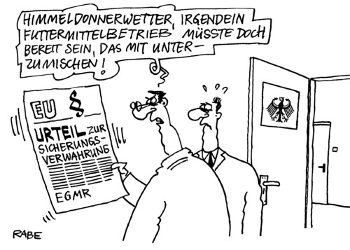 Cartoon: Futtermittelpanscher (medium) by RABE tagged dioxin,futtermittel,futtermittelberien,hühner,schweine,euro,eu,bundesregierung,verbraucherschutz,sicherungsverwahrung,urteil,justiz,paragraphen,sexualdelikt,kindesmißbrauch,sexualstraftäter,egmr,dioxin,futtermittel,hühner,schweine,euro,eu,bundesregierung,verbraucherschutz