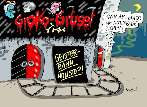 Cartoon: Gänsehaut pur (medium) by RABE tagged spd,nahles,umfragewerte,afd,wählergunst,prozent,rabe,ralf,böhme,cartoon,karikatur,pressezeichnung,farbcartoon,tagescartoon,baum,raben,tante,scholz,groko,koalitionsstreit,asylstreit,asylkompromiss,maaßen,verfassungsschutzpräsident,chemnitz,hetzjagd,koalitionskrise,union,cdu,csu,seehofer,bayernwahl,kompromiss,entlassung,geisterbahn,grusel,spuk,spukgespenst,kohen,bayern,teufel,satan,gänshaut,spd,nahles,umfragewerte,afd,wählergunst,prozent,rabe,ralf,böhme,cartoon,karikatur,pressezeichnung,farbcartoon,tagescartoon,baum,raben,tante,scholz,groko,koalitionsstreit,asylstreit,asylkompromiss,maaßen,verfassungsschutzpräsident,chemnitz,hetzjagd,koalitionskrise,union,cdu,csu,seehofer,bayernwahl,kompromiss,entlassung,geisterbahn,grusel,spuk,spukgespenst,kohen,bayern,teufel,satan,gänshaut