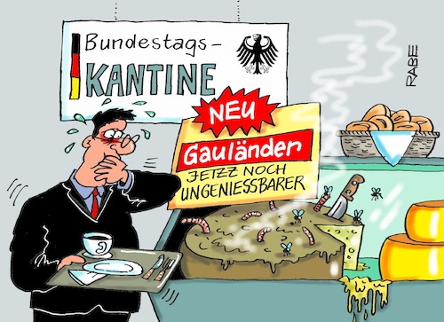 Cartoon: Gauländer (medium) by RABE tagged bundestag,bundestagssitzung,bundestagswahl,schlagabtausch,lammert,merkel,gabril,rabe,ralf,böhme,cartoon,karikatur,pressezeichnung,farbcartoon,tagescartoon,loge,überreste,mülltonne,wahlprogramme,afd,gauland,gauländer,petry,sitzverteilung,kantine,bundestagskantine,käse,stinkerkäse,rassist,neonazis,völkisch,wähler,weigl,bundestag,bundestagssitzung,bundestagswahl,schlagabtausch,lammert,merkel,gabril,rabe,ralf,böhme,cartoon,karikatur,pressezeichnung,farbcartoon,tagescartoon,loge,überreste,mülltonne,wahlprogramme,afd,gauland,gauländer,petry,sitzverteilung,kantine,bundestagskantine,käse,stinkerkäse,rassist,neonazis,völkisch,wähler,weigl