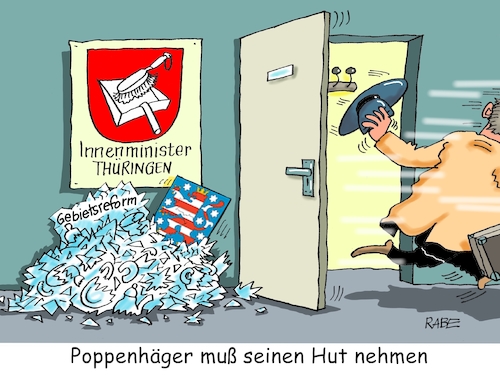 Cartoon: Gebietsreform (medium) by RABE tagged gebietsreform,thüringen,innenminister,poppenhäger,rücktritt,rabe,ralf,böhme,cartoon,karikatur,pressezeichnung,farbcartoon,tagescartoon,spd,hut,scherbenhaufen,beseb,gebietsreform,thüringen,innenminister,poppenhäger,rücktritt,rabe,ralf,böhme,cartoon,karikatur,pressezeichnung,farbcartoon,tagescartoon,spd,hut,scherbenhaufen,beseb