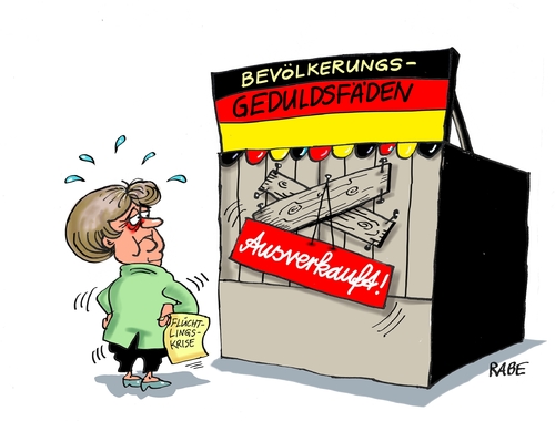 Cartoon: Geduld am Ende (medium) by RABE tagged merkel,kanzlerin,kanzleramt,flüchtlinge,flüchtlingskrise,rabe,ralf,böhme,cartoon,karikatur,pressezeichnung,farbcartoon,tagescartoon,eu,flüchtlingsgipfel,bedenken,verteilung,obergrenze,balkanroute,geduld,geduldsfäden,lösung,am,ende,bitte,bevölkerung,merkel,kanzlerin,kanzleramt,flüchtlinge,flüchtlingskrise,rabe,ralf,böhme,cartoon,karikatur,pressezeichnung,farbcartoon,tagescartoon,eu,flüchtlingsgipfel,bedenken,verteilung,obergrenze,balkanroute,geduld,geduldsfäden,lösung,am,ende,bitte,bevölkerung