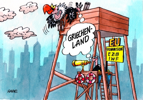 Cartoon: Geier (medium) by RABE tagged griechenland,athen,austritt,eurozone,linksbündnis,rabe,ralf,böhme,cartoon,karikatur,pressezeichnung,farbcartoon,tagescartoon,syriza,tsipras,ezb,brüssel,schuldenschnitt,geier,troika,überwachung,iwf,jagd,fernglas,aufsicht,griechenland,athen,austritt,eurozone,linksbündnis,rabe,ralf,böhme,cartoon,karikatur,pressezeichnung,farbcartoon,tagescartoon,syriza,tsipras,ezb,brüssel,schuldenschnitt,geier,troika,überwachung,iwf,jagd,fernglas,aufsicht