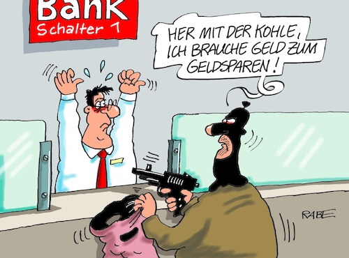 Cartoon: Geldsparer (medium) by RABE tagged gas,gassparen,gasnotstand,gasgeben,sanktionen,gasspeicher,gasheizung,rabe,ralf,böhme,cartoon,karikatur,pressezeichnung,farbcartoon,tagescartoon,robert,habeck,putin,ukrainekrieg,sparer,sparkasse,bank,geld,euro,geldsparer,bankräuber,banküberfall,pistole,revolver,inflation,gas,gassparen,gasnotstand,gasgeben,sanktionen,gasspeicher,gasheizung,rabe,ralf,böhme,cartoon,karikatur,pressezeichnung,farbcartoon,tagescartoon,robert,habeck,putin,ukrainekrieg,sparer,sparkasse,bank,geld,euro,geldsparer,bankräuber,banküberfall,pistole,revolver,inflation