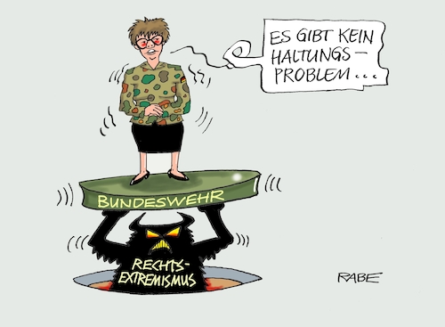 Cartoon: General Verdacht (medium) by RABE tagged europawahl,mai,brüssel,eu,rabe,ralf,böhme,cartoon,karikatur,pressezeichnung,farbcartoon,tagescartoon,kreistag,kreistagswahlen,wahlsonntag,sitze,kandidaten,wahlcoaching,wähler,wählercoaching,coach,akk,von,der,leyen,cdu,csu,verteidigungsministerin,bundeswehr,soldaten,rechtsextremismus,spitzenämter,kramp,karrenbauer,generalverdacht,europawahl,mai,brüssel,eu,rabe,ralf,böhme,cartoon,karikatur,pressezeichnung,farbcartoon,tagescartoon,kreistag,kreistagswahlen,wahlsonntag,sitze,kandidaten,wahlcoaching,wähler,wählercoaching,coach,akk,von,der,leyen,cdu,csu,verteidigungsministerin,bundeswehr,soldaten,rechtsextremismus,spitzenämter,kramp,karrenbauer,generalverdacht